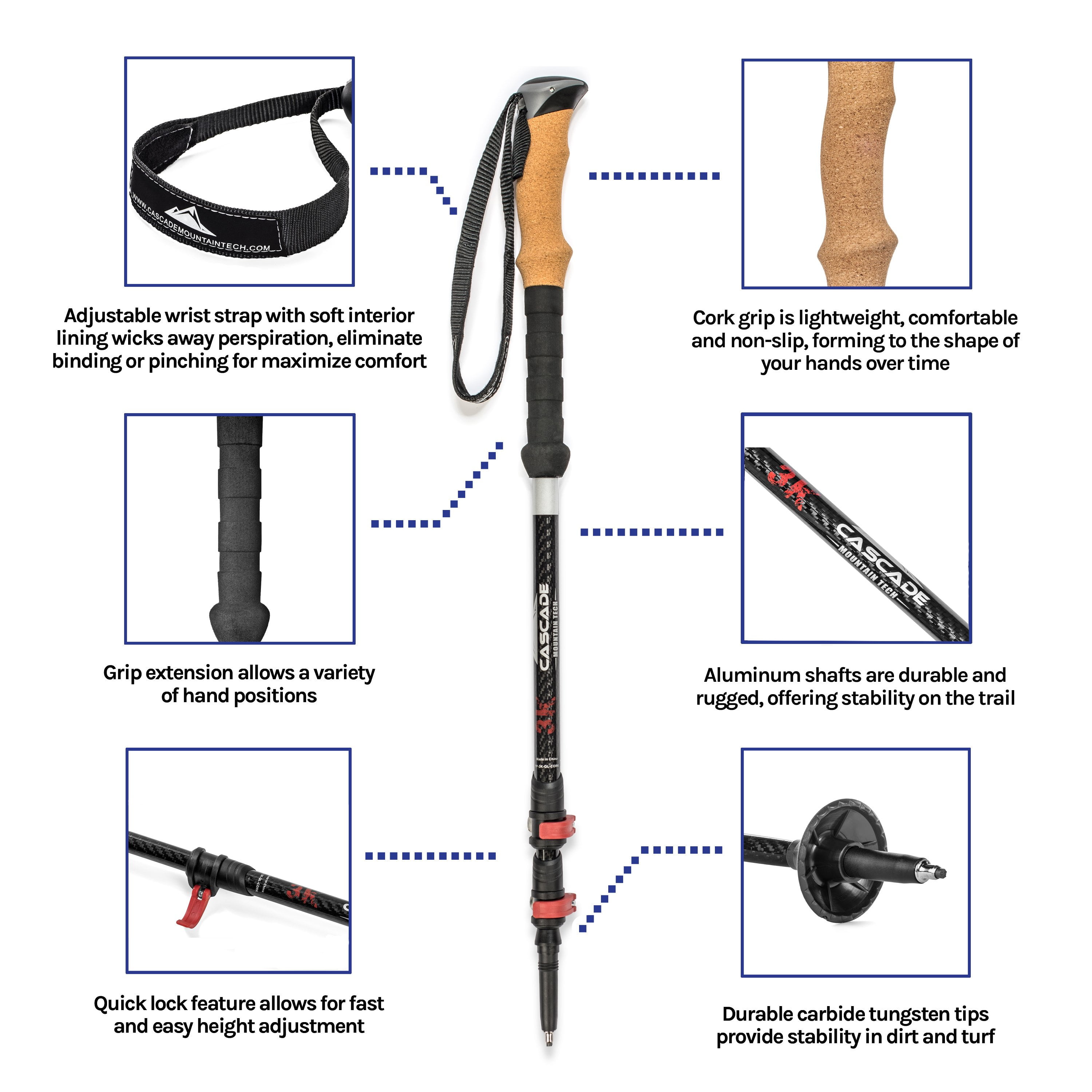 Cascade mountain tech 3k carbon sale fiber trekking poles