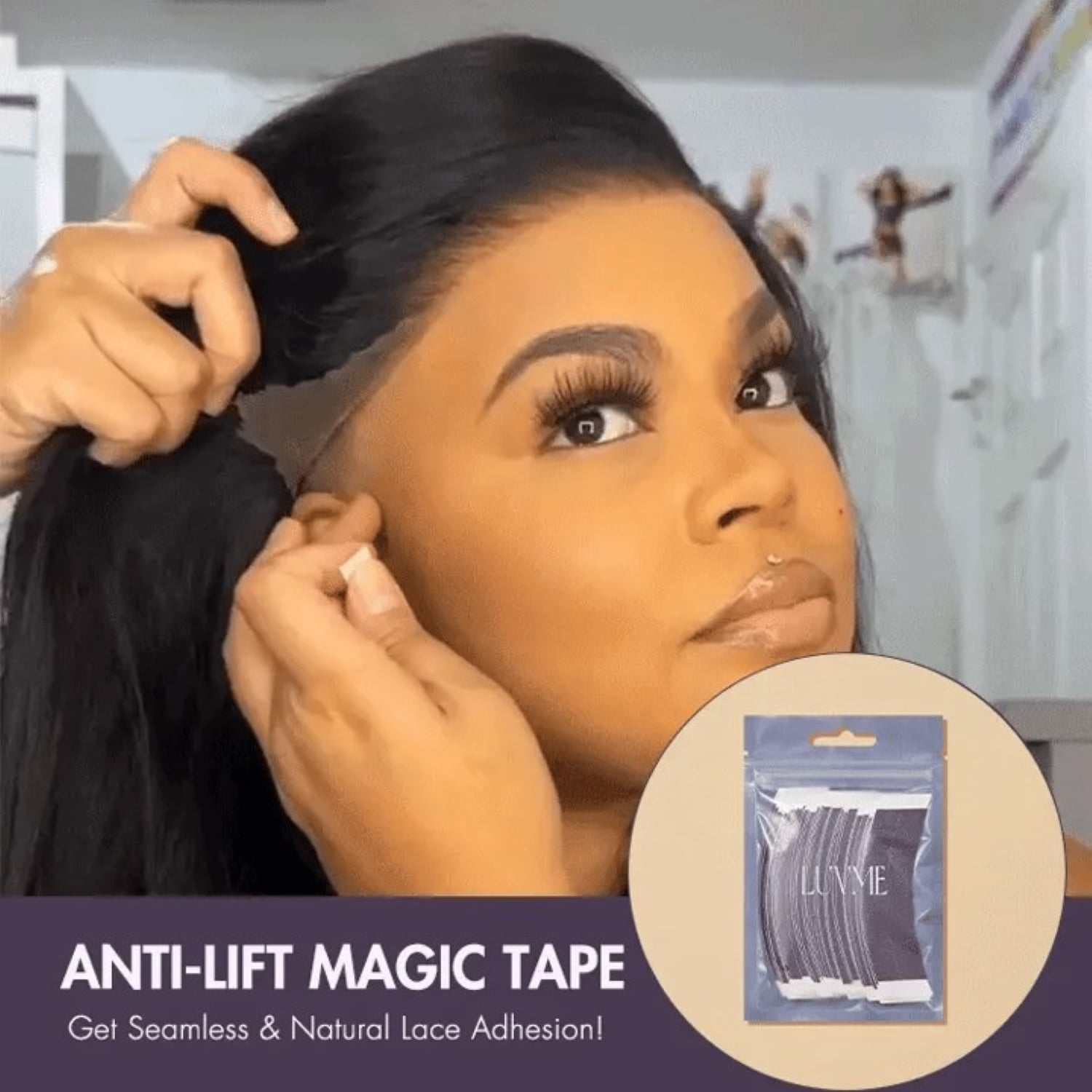 LUVME 36pcs Double-Sided Lace Tape Upgrade 2.0 Ultra Hold for Lace Wigs for Women