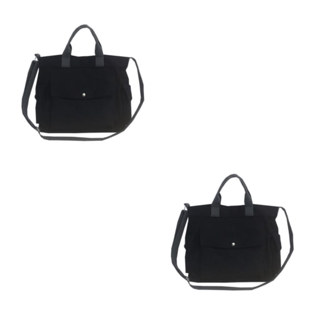Minnieouse Bolsa de mensajero práctica y práctica de amplia aplicación para el bolso de hombro de lona diario bolso de lona negro negro 2Conjunto