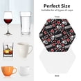 thumbnail image 6 of Honeii Vintage Skull Casino print Leather Coaster Set of 4, ideal for safeguarding your furniture from drinks spills and effortless cleanup-Hexagon, 6 of 6