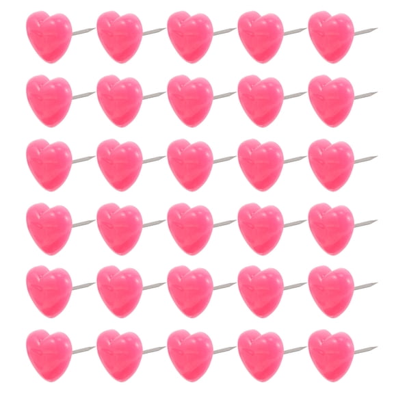 LOLIPPYY 100Pcs Pink Heart Thumb Tacks for Cork Board Secure Picture Hanging in Office Space