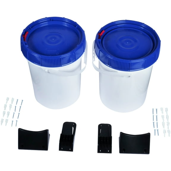 99395 | Two 5 Gallon Heavy Duty HDPE Pails; Screw Lid; Wall Hung
