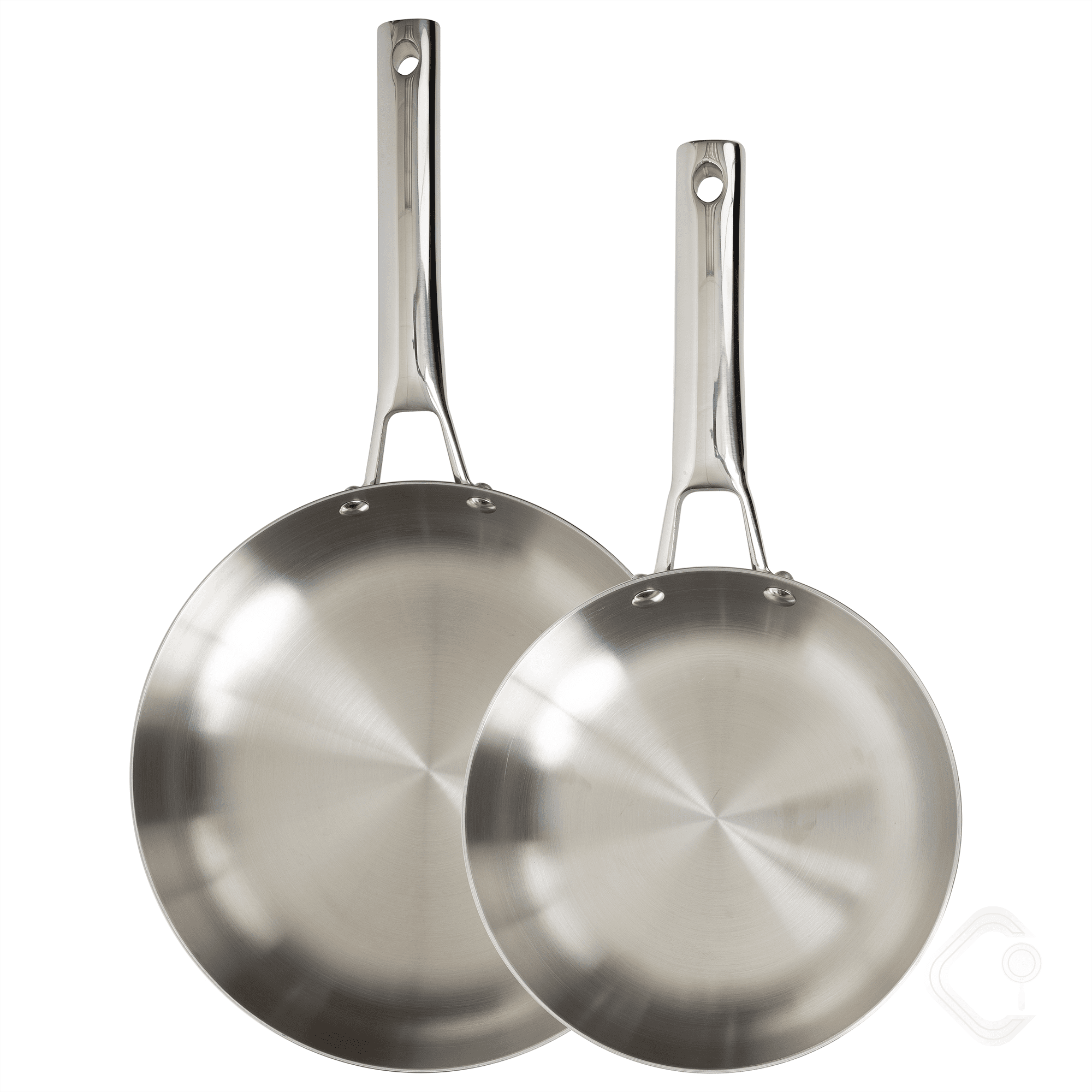 CoreClad 2PC Tri-Ply Stainless Steel Skillet Set, Induction Ready