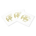 thumbnail image 2 of Koyal Wholesale Cheers to Fifty, Funny Quotes Cocktail Napkins, Gold Foil, Bulk 50 Pack Count 3 Ply Napkins, 2 of 5