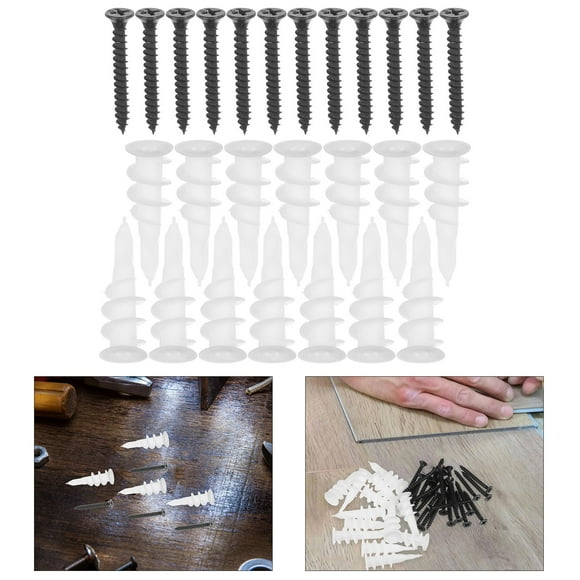 LOLIPPYY 100 Ensembles d'Ancrages et de Vis d'Expansion pour Cloison Sèche Auto-Perçantes pour une Installation Facile