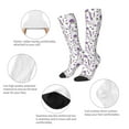 thumbnail image 4 of Picia Women Crew Soft Moisture-wicking Socks Lavender Flowers Pattern Design Cotton Socks, One Size fit All, 4 of 9