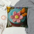 thumbnail image 2 of Colorful Cupcakes Rainbow Flower Cake Print Fun Cushion Cover Novelty Throw Pillow CaseOutdoor Sofa Couch Living Room Single, 2 of 5
