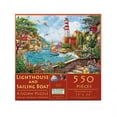 thumbnail image 3 of SUNSOUT INC - Lighthouse and Sailing Boat - 550 pc Jigsaw Puzzle by Artist: Image World - Finished Size 15" x 24" - MPN# 42975, 3 of 5