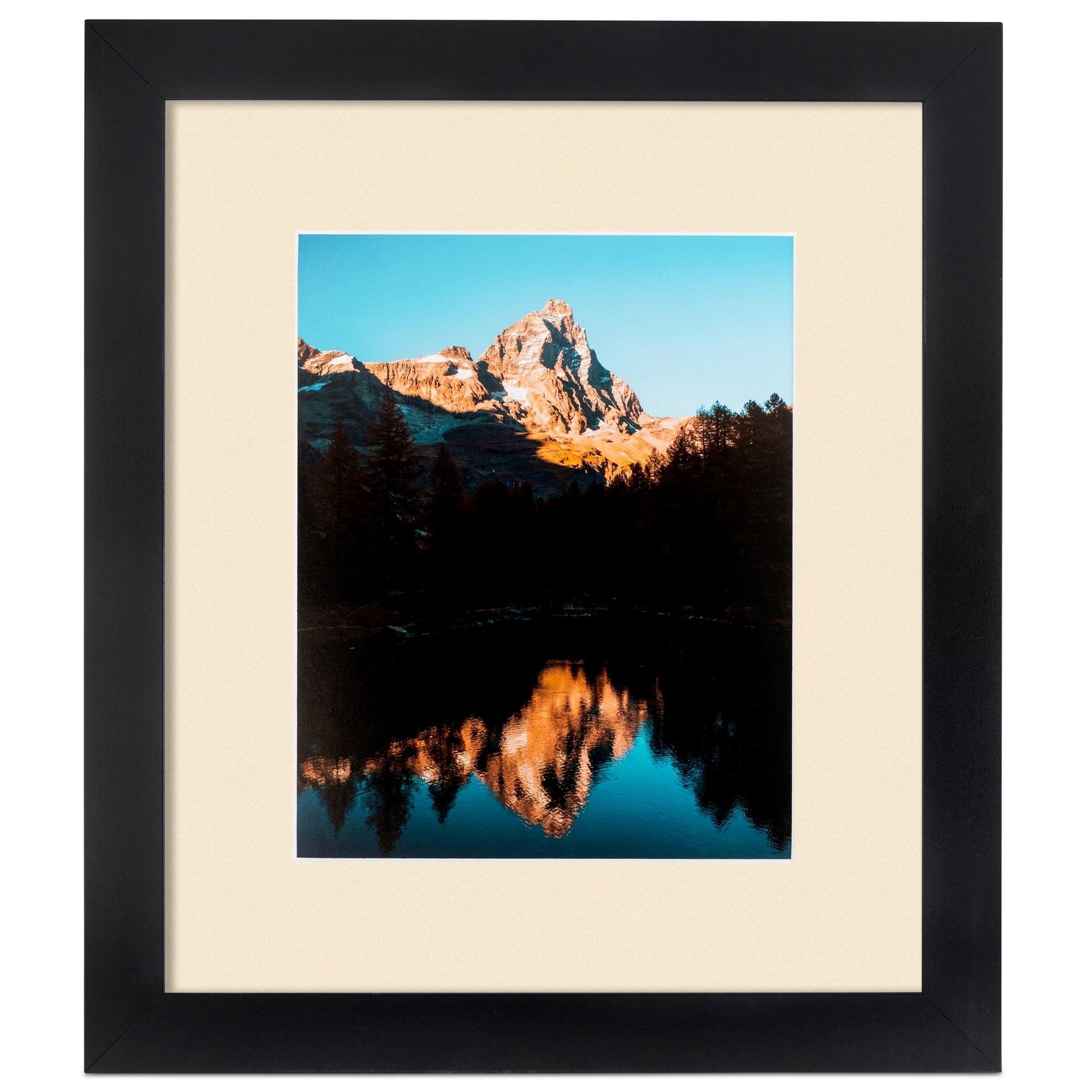 ArtToFrames 14x14" Matted Picture Frame with 10x10" Single Mat Photo Opening Framed in 1.25" Satin Black and 2" Alabaster Mat (FWM-3926-14x14)