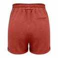 thumbnail image 6 of CPNG Girls Casual Shorts Elastic High Waist Shorts Solid Color Summer Comfy Loose Shorts with Pockets(Red,12-13 Years), 6 of 9