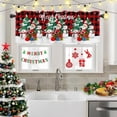 thumbnail image 2 of Santa Claus Christmas Kitchen Curtain Valance, Window Curtain Valance Rod Pocket, 1 Panel Valances Window Treatment for Living Room Bedroom Bathroom Cafe Xmas (54x18 Snowflake Red Black Buffalo Plaid), 2 of 6