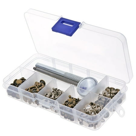 

120 Sets Leather Rivets With Fixing Tool Kit Double Cap Rivet Metal Studs