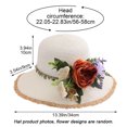 thumbnail image 7 of Jiibva Summer Straw Hat for Women Large Brim Color Matching Sun Hat with Flower Decoration Travel Foldable Bucket Hat for Outdoor, 7 of 7