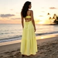 thumbnail image 5 of XIAOCHA Tiered Summer Dress for Women Spaghetti-Strap Fringed Ruffled Bohemian Vacation Maxi Dresses, 5 of 8