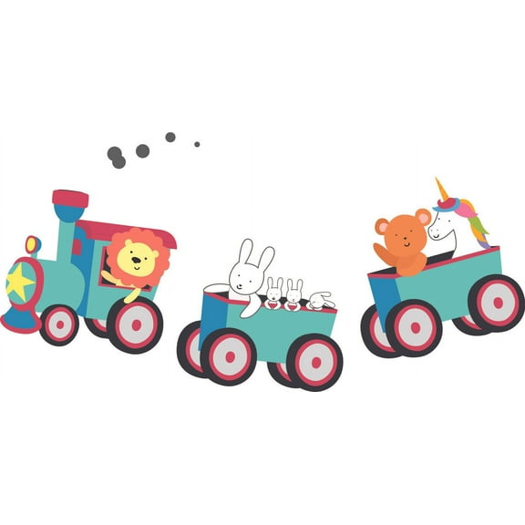 Trains Animals Adventure Unicorn Lion Decors Wall Sticker Art Design Decal for Girls Boys Kids Room Bedroom Nursery Kindergarten House Fun Home Decor Stickers Wall Art Vinyl Decoration (12x20 inch)