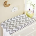 thumbnail image 4 of Everyday Kids Changing Pad Cover, Gray/White Chevron & Moon Stars, 2 Count, 4 of 10