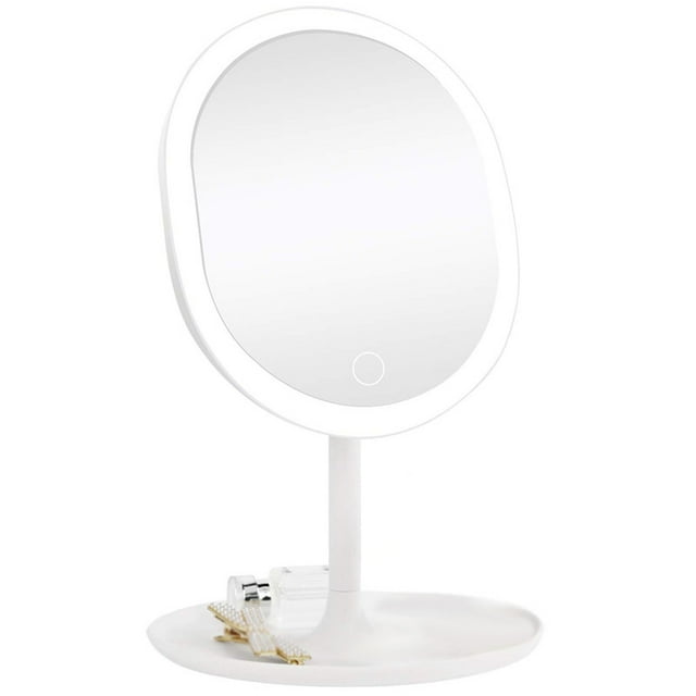 Makeup Mirror USB Rechargeable Vanity Mirror Desktop Mirror with LED Light