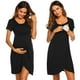 thumbnail image 2 of Joefnel Mujer 3 en 1 Algodón Lactancia/Parto/Parto/Maternidad Camisón Media Manga Lactancia Vestido de Dormir Bata de Hospital Ropa de Dormir con Botones, 2 of 5