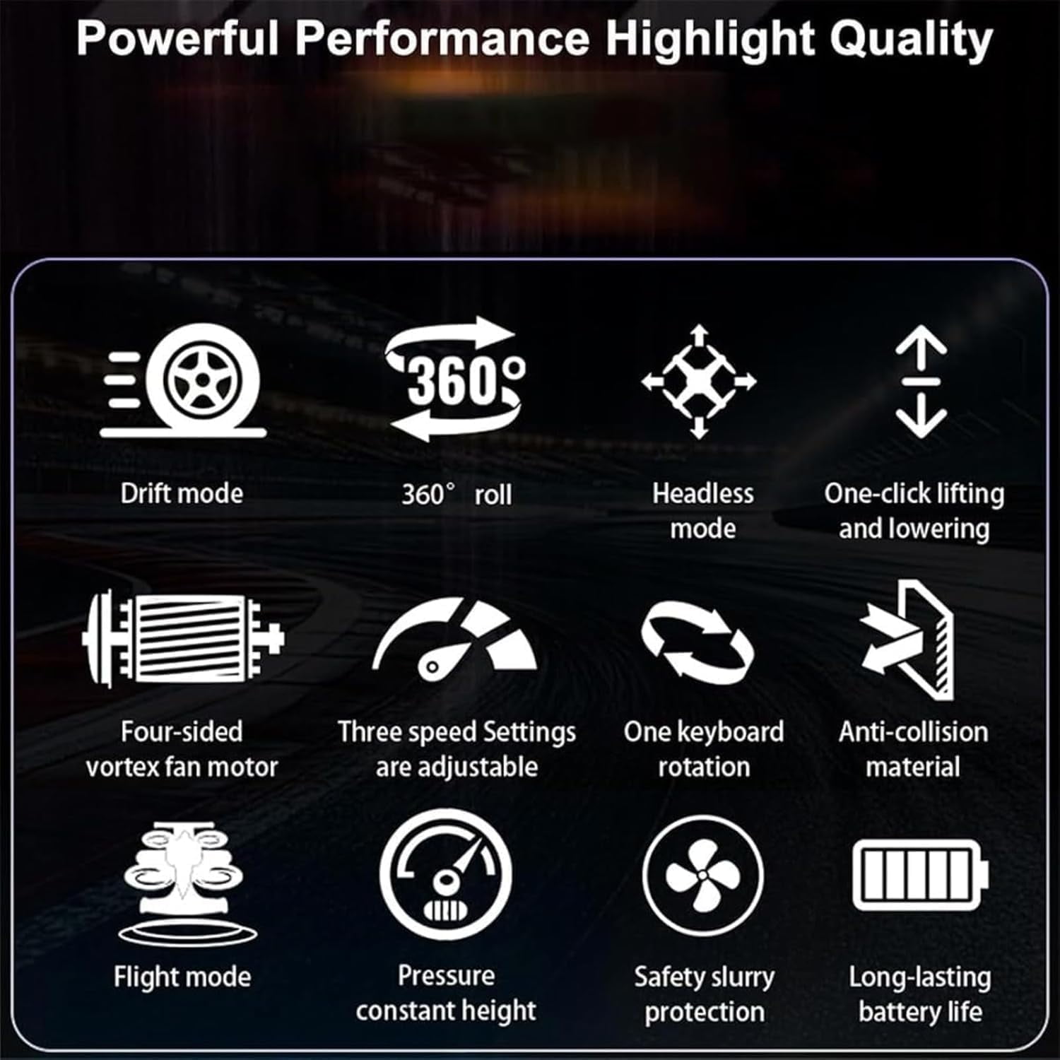 Rechargeable Dual-Mode Car Drone, 2-in-1 Flying RC Car with Land & Air Modes, 360° Flip Tricks, LED Stunt Effects, High-Speed Driving & Flying Impact-Resistant Toy
