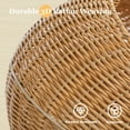 thumbnail image 5 of Pefilos Modern 46" Dinosaur Cat Tree Tower with Scratching Post, Rattan Cats House in 18" Diameter, Wicker Cats Bed with Removable Mat, Beige, 5 of 5