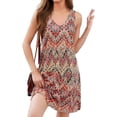 thumbnail image 1 of V Neck Sleeveless Sundresses Geometric Flower XL, 1 of 5