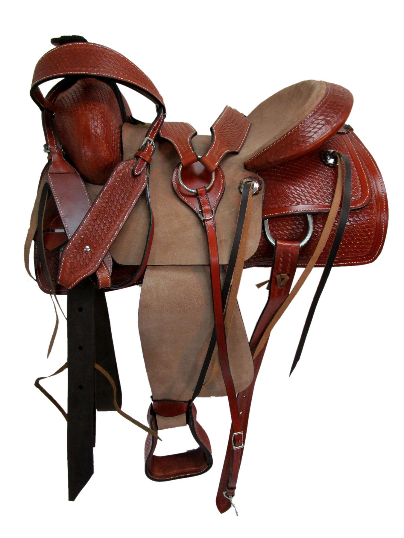 Orlov Hill Western Trail Saddle Replacement Fenders – Floral Tooled Leather (Pair)