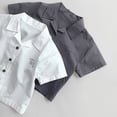 thumbnail image 6 of Rggeeun Kids Boy's Tshirts Turndown Collar Solid Color With Simple Printed Shirt Casual Thin Breathable Top Comfortable Daily Wear ,White,5-6 Years, 6 of 7