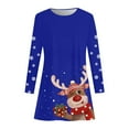 thumbnail image 4 of Christmas Dress Christmas Outfits for Women Christmas Womens Long Sleeve Crew Neck Deer Printed Soft Dress Fashion Party Swing Dress, 4 of 4
