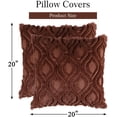 thumbnail image 4 of Fundas de almohada decorativas de 18 x 18, fundas de almohada bohemias de piel sintética, fundas de cojín de felpa suave y esponjosa de color beige para sofá, sala de estar, dormitorio, juego de 2, 4 of 7