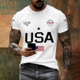 thumbnail image 5 of 250th Anniversary USA Shirt Crewneck Short Sleeve Commemorative Tee Casual Independence Day Mens Graphic T-shirts White XL, 5 of 6