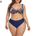thumbnail image 1 of ENJOYW 2Pcs/Set Women Bikini Fashion Print Adjustable Plus Size Sling Vintage Pattern Split Swimsuit for VacationNylon, 1 of 7