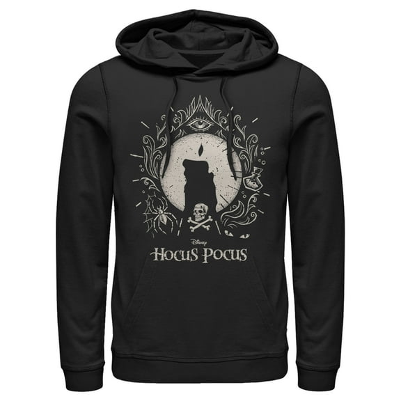 Men's Hocus Pocus Black Flame Candle Pull Over Hoodie Black X Large