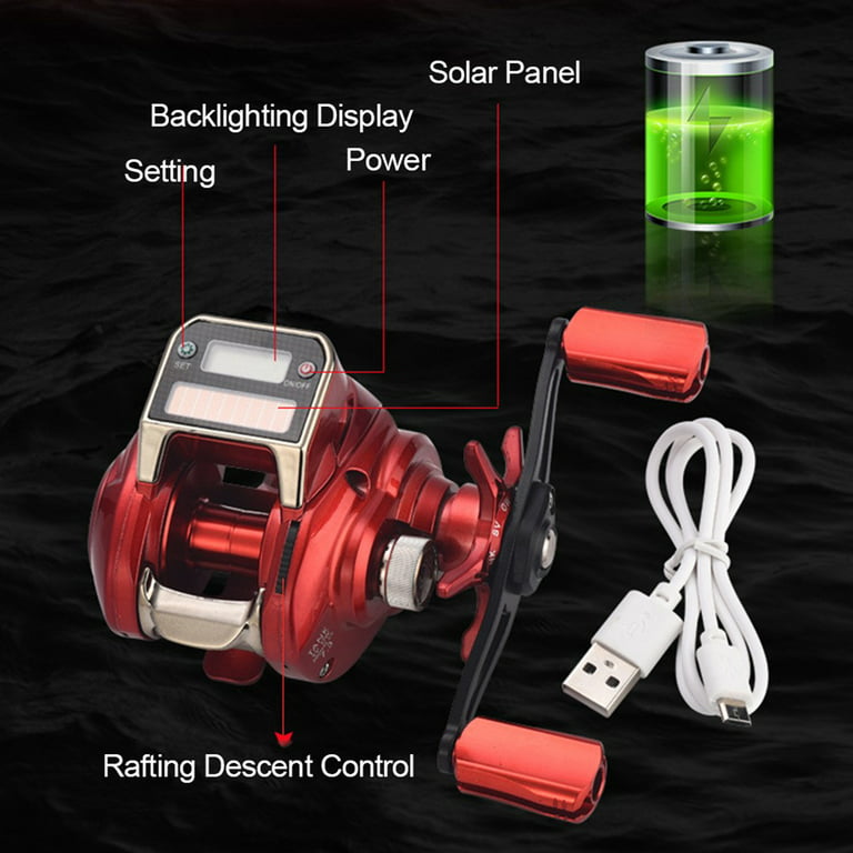  Digital Counter Fishing Reel,6+1BB 8.0:1 Ratio Digital Display Baitcasting  Reel with Line Counter Sun Power Charging System High Speed Fishing Reel  Tackle Accessories : Sports & Outdoors