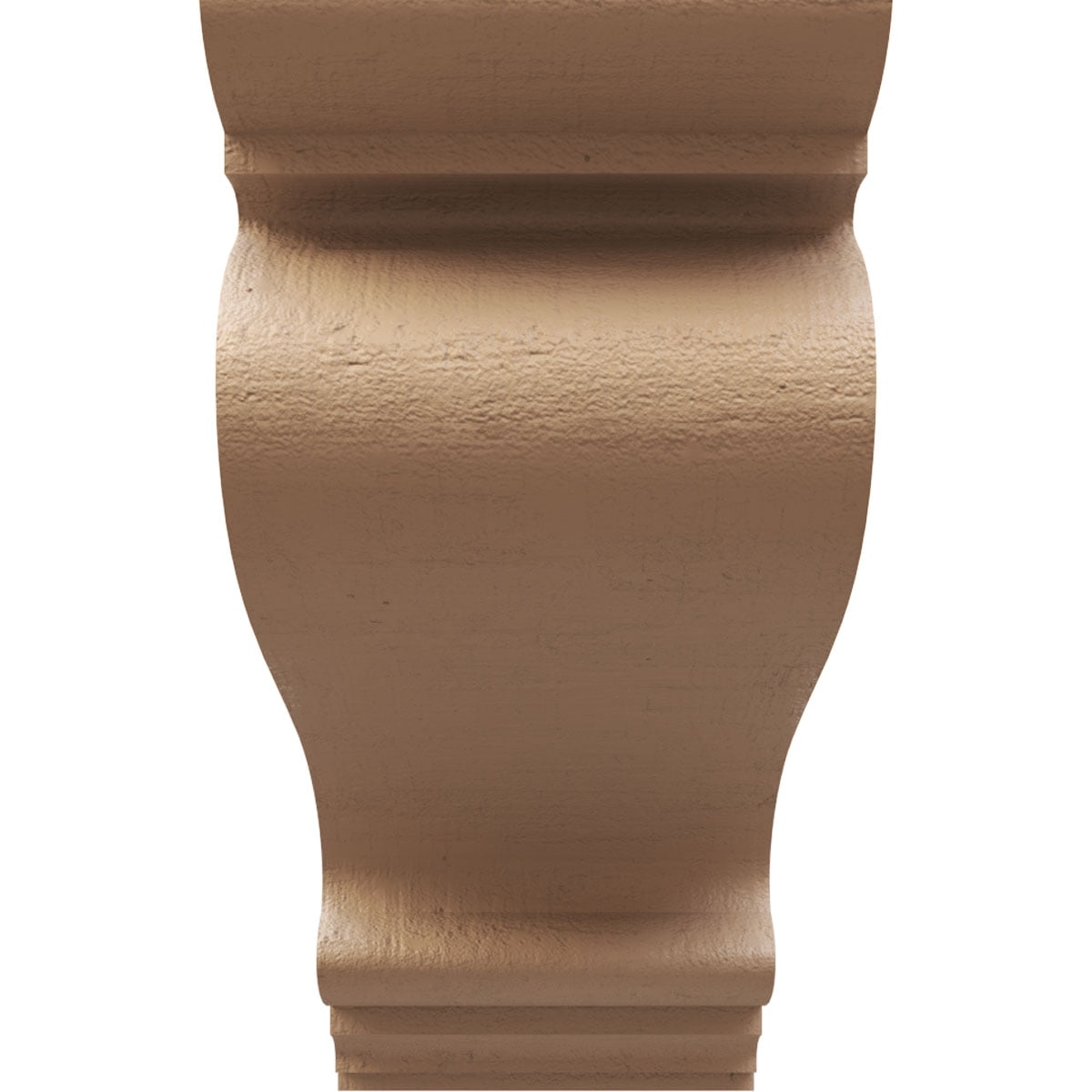 6"W x 18"D x 12"H Classic Scroll Rough Cedar Woodgrain TimberThane Corbel, Primed Tan