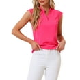 thumbnail image 1 of INSPIRAR CHIC Blusa de Trabajo Básica Sin Mangas de V Cuello para Mujeres L Rosa Fucsia, 1 of 6