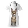 thumbnail image 4 of Kitty Apron, Head Shot of a Cool Young Cat Facing Front, Unisex Kitchen Bib with Adjustable Neck for Cooking Gardening, Adult Size, Dark Sand Brown White, by Ambesonne, 4 of 4