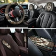 thumbnail image 4 of KUIFORTI Cool Wolf Automobile Seat Covers Full Set 14 Pcs with Auto Center Console Pad Car Steering Wheel Cover Seat Belt Pads Car Headrest Protectors for Cars SUV Sedans, 4 of 7