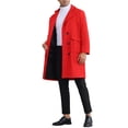 thumbnail image 2 of INSPIRE CHIC Winter Coats for Men's Notched Collar Double Breasted Long Trench Coat, 2 of 6