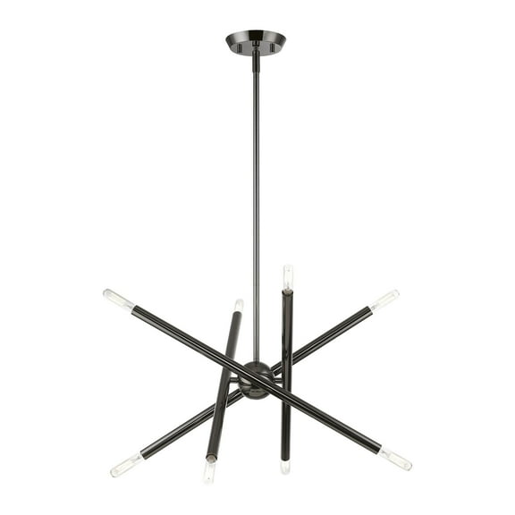 46774-46 Livex Lighting Soho - 8 Light Chandelier In Transitional Style-22.5 Inches Tall and 19.5 Inches Wide-Black Chrome Finish    -Traditional