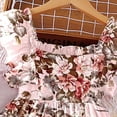 thumbnail image 4 of NAISIBABY Girls Floral Smock Dresses, Ruffles Sleeve Summer Casual Square Neck Party Birthday Princess Dress Pink Size 7, 4 of 7