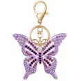 thumbnail image 1 of Llavero de mariposa con brillantes diamantes de imitación y colgante en forma de mariposa, ideal para decorar bolsos y monederos., 1 of 7