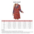 thumbnail image 5 of Vestido con cuello en V Rayón Suave Manga larga de linterna Estampado floral Vestido suelto casual para mujer Rojo M, 5 of 5