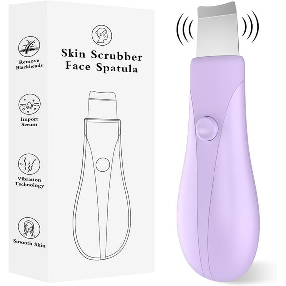Dual-Mode Blackhead Remover Tools- Skin Scrubber Face Spatula | Battery/Handheld Face Scraper for Deep Cleansing, Skin Care Tool for Men and Women (Purple)