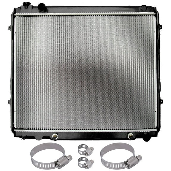 cciyu Radiator Assembly Replacement for 2000 2001 2002 2003 2004 2005 2006 for Toyota for Tundra 8MM-10MM,30MM-50MM Hose Clamp CU2321 Cooling Radiator