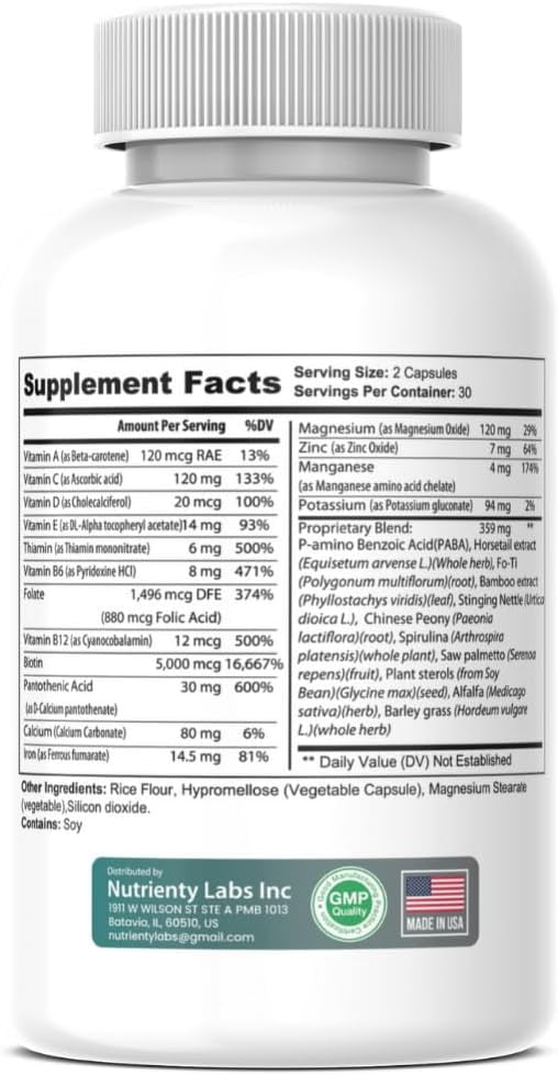 (2 Pack) BioGrow RX Healhty Hair Advanced Formula for Hair Growth Support*, Bio Grow RX Healthy Hair Capsules, 60 Count - 120 Count