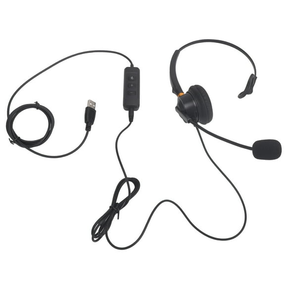 Customer Service Headphone, Telephone Headset Monaural Lightweight Support USB To USB C USB Plug for VOIP Phone for Call Center