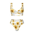 thumbnail image 4 of Rocae Sunflowers for Bikini Set for Women Two Piece Sexy High Swimsuits Split Crossover Bikini Large, 4 of 9