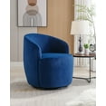 thumbnail image 4 of Swivel Accent Chair, Velvet Fabric Swivel Barrel Chair,  360 Degree Round Swivel Chair for Living Room Bedroom Waiting Room, Blue, 4 of 9