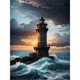 thumbnail image 1 of LP1009 Serie Paisaje Faro Costero Diamante Resina 30*40CM, 1 of 9