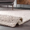 thumbnail image 4 of nuLOOM Clare Solid Shag Area Rug, 4' x 6', White, 4 of 4